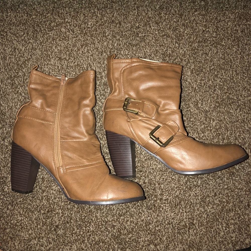 Brown High Heel Ankle Boots